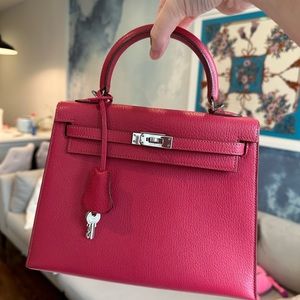 Hermes Kelly 25 Chèvre PHW